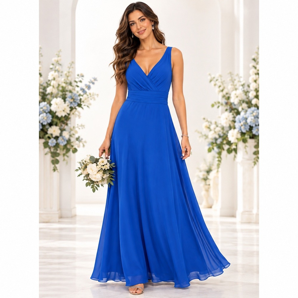 NEW DB Studio Celebrate Maxi Dress 18 Rpyal Blue Gown Formal Wedding Prom Gala